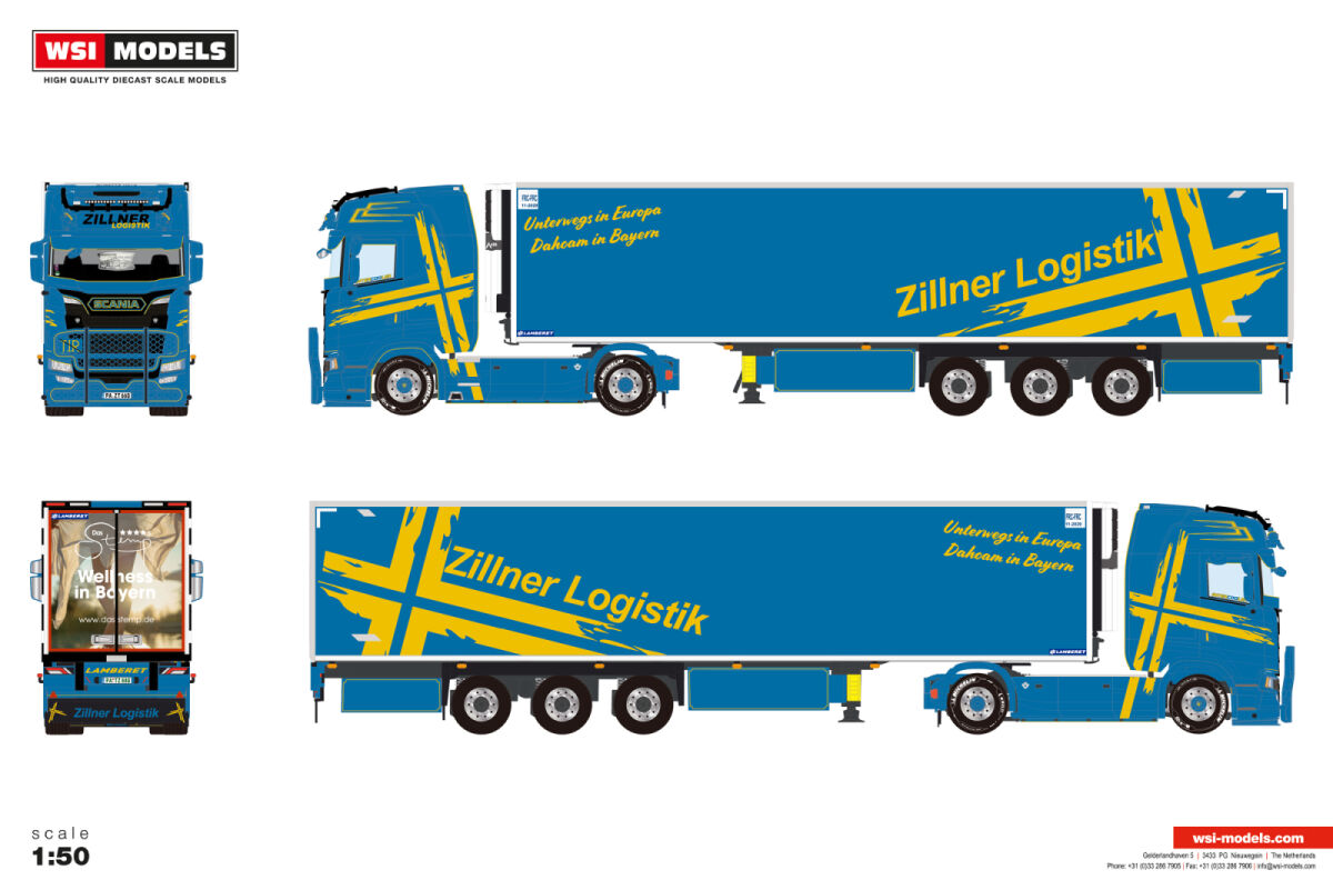 01-5207 - WSI - Scania S Highline CS 20H 4x2 Kühltransporter "Zillner" DE""